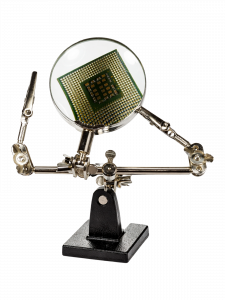 Третья рука для пайки, универсальный держатель на подставке с лупой 2 руки Орбита OT-INL01